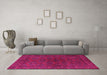 Machine Washable Persian Pink Traditional Rug in a Living Room, wshtr1188pnk