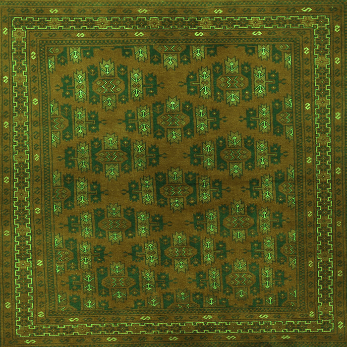 Round Machine Washable Persian Green Traditional Area Rugs, wshtr1188grn
