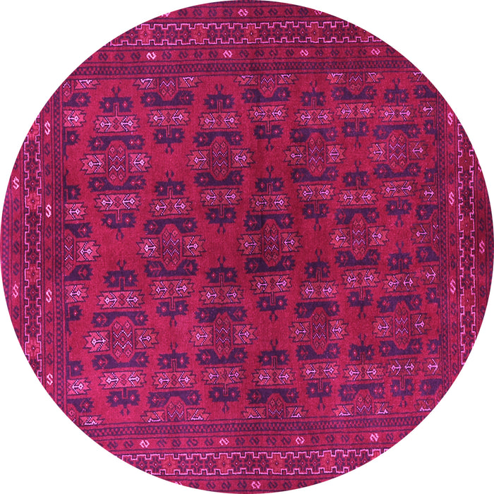 Round Machine Washable Persian Pink Traditional Rug, wshtr1188pnk