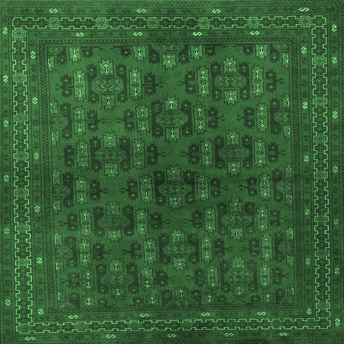 Square Persian Emerald Green Traditional Rug, tr1188emgrn