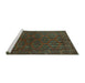 Sideview of Machine Washable Persian Turquoise Traditional Area Rugs, wshtr1188turq