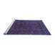 Sideview of Machine Washable Persian Blue Traditional Rug, wshtr1188blu