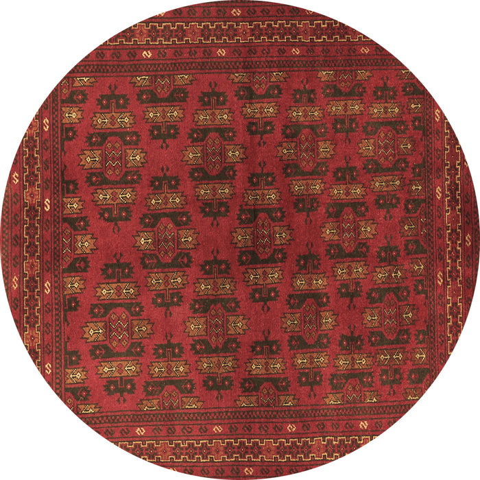 Round Persian Brown Traditional Rug, tr1188brn