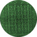 Round Persian Emerald Green Traditional Rug, tr1188emgrn