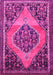 Machine Washable Medallion Pink Traditional Rug, wshtr1189pnk