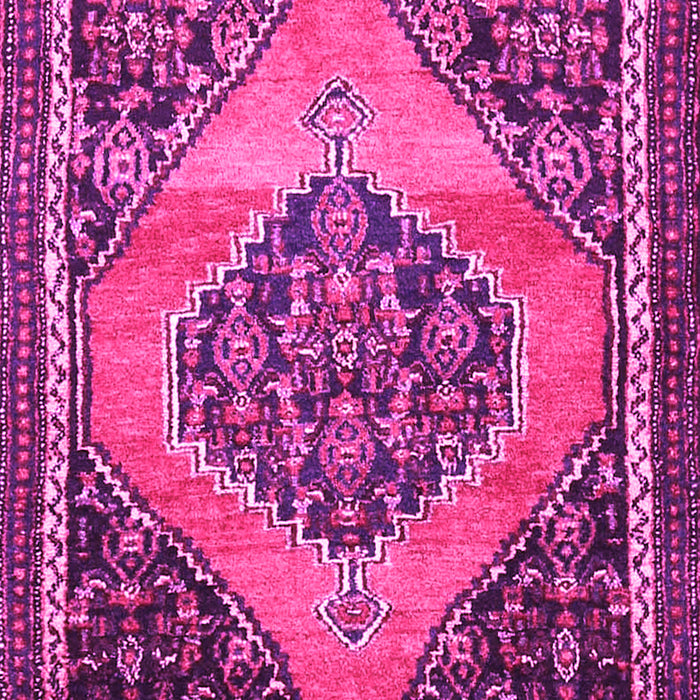 Machine Washable Medallion Pink Traditional Rug, wshtr1189pnk