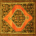 Square Medallion Yellow Traditional Rug, tr1189yw