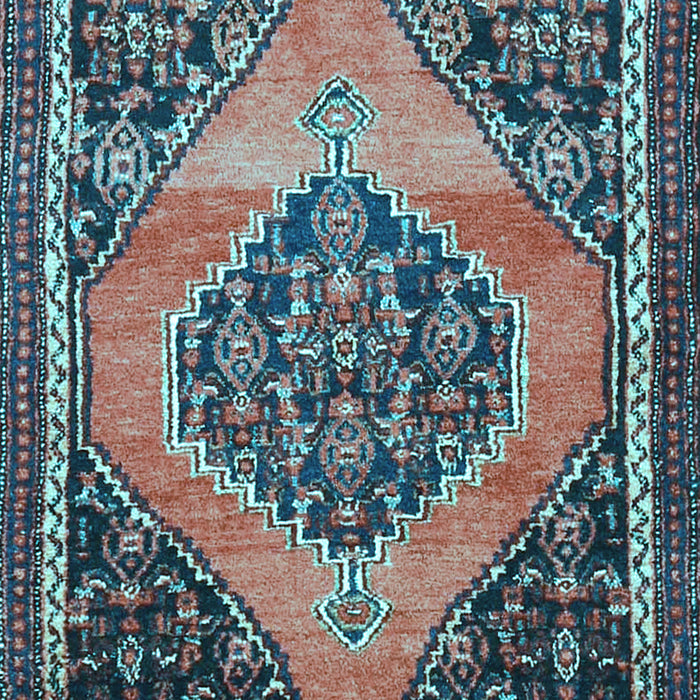 Medallion Light Blue Traditional Rug, tr1189lblu