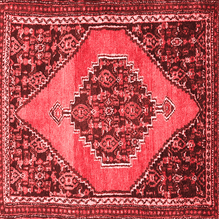 Machine Washable Medallion Red Traditional Rug, wshtr1189red