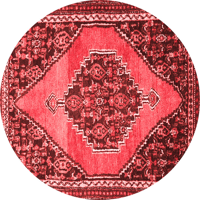Machine Washable Medallion Red Traditional Rug, wshtr1189red