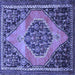 Square Medallion Blue Traditional Rug, tr1189blu