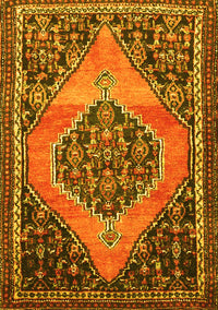 Medallion Yellow Traditional Rug, tr1189yw