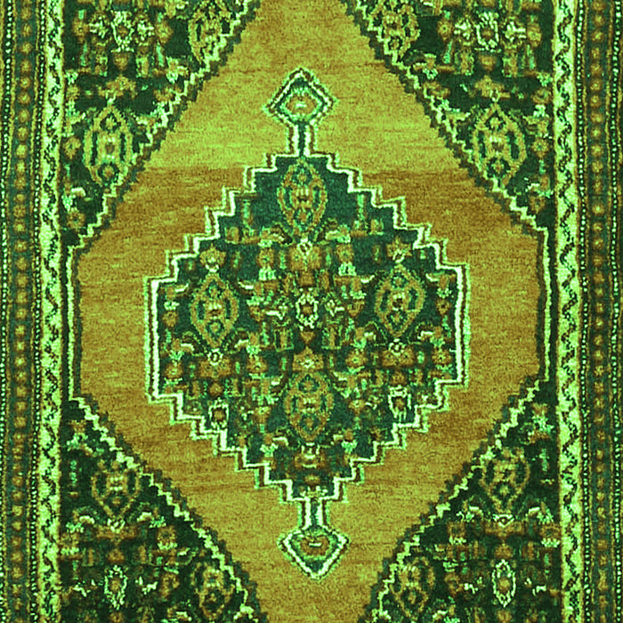 Serging Thickness of Machine Washable Medallion Green Traditional Area Rugs, wshtr1189grn