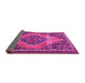 Sideview of Medallion Pink Traditional Rug, tr1189pnk