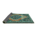 Sideview of Medallion Turquoise Traditional Rug, tr1189turq