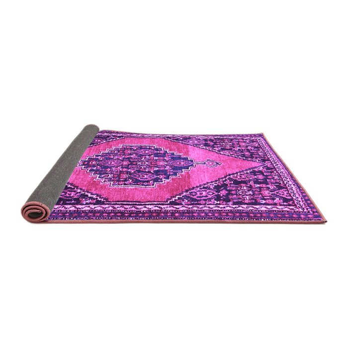 Sideview of Medallion Purple Traditional Rug, tr1189pur
