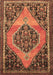 Machine Washable Medallion Brown Traditional Rug, wshtr1189brn