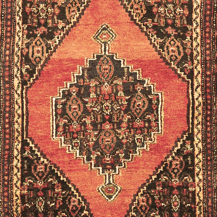 Machine Washable Medallion Brown Traditional Rug, wshtr1189brn