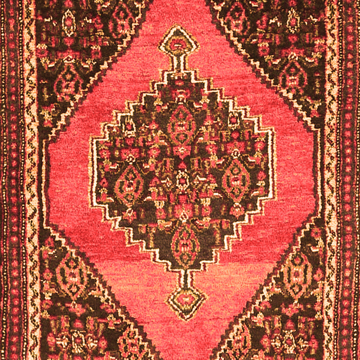Serging Thickness of Machine Washable Medallion Orange Traditional Area Rugs, wshtr1189org