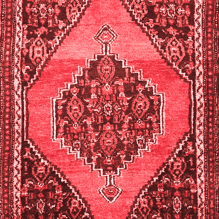 Machine Washable Medallion Red Traditional Rug, wshtr1189red