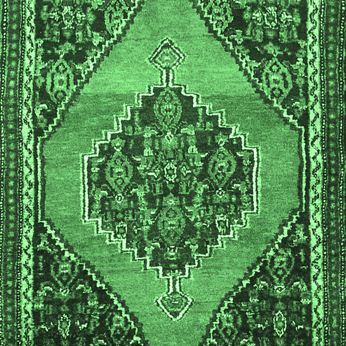 Machine Washable Medallion Emerald Green Traditional Area Rugs, wshtr1189emgrn