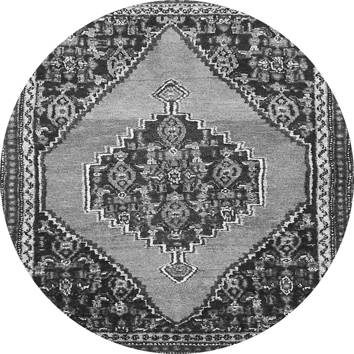 Machine Washable Medallion Gray Traditional Rug, wshtr1189gry