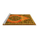 Sideview of Machine Washable Medallion Yellow Traditional Rug, wshtr1189yw