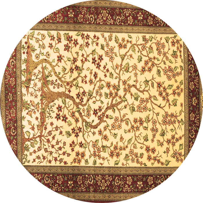 Round Machine Washable Animal Brown Traditional Rug, wshtr118brn