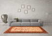 Machine Washable Animal Orange Traditional Area Rugs in a Living Room, wshtr118org