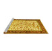 Sideview of Machine Washable Animal Yellow Traditional Rug, wshtr118yw