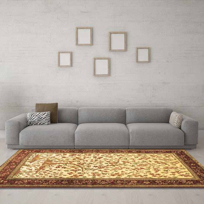 Machine Washable Animal Brown Traditional Rug in a Living Room,, wshtr118brn