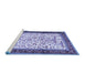 Sideview of Machine Washable Animal Blue Traditional Rug, wshtr118blu