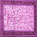 Square Machine Washable Animal Purple Traditional Area Rugs, wshtr118pur