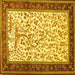 Square Animal Yellow Traditional Rug, tr118yw