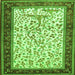 Serging Thickness of Animal Green Traditional Rug, tr118grn