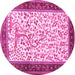 Round Machine Washable Animal Pink Traditional Rug, wshtr118pnk