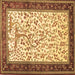 Square Animal Brown Traditional Rug, tr118brn