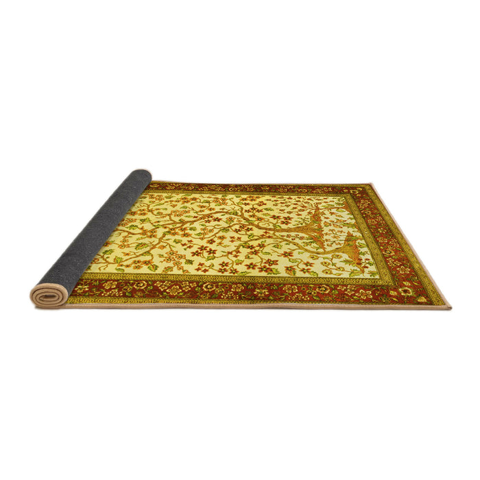 Sideview of Animal Yellow Traditional Rug, tr118yw