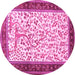 Round Animal Pink Traditional Rug, tr118pnk