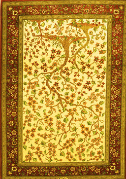 Animal Yellow Traditional Rug, tr118yw