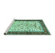 Sideview of Machine Washable Animal Turquoise Traditional Area Rugs, wshtr118turq