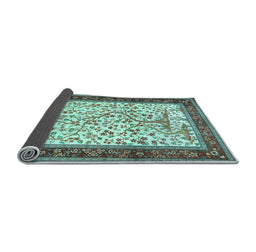 Sideview of Animal Light Blue Traditional Rug, tr118lblu