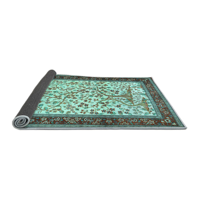 Sideview of Animal Light Blue Traditional Rug, tr118lblu