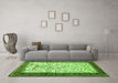 Machine Washable Animal Green Traditional Area Rugs in a Living Room,, wshtr118grn