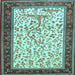 Square Animal Light Blue Traditional Rug, tr118lblu