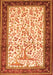 Serging Thickness of Machine Washable Animal Orange Traditional Area Rugs, wshtr118org