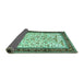 Sideview of Animal Turquoise Traditional Rug, tr118turq