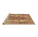 Sideview of Machine Washable Traditional Sand Brown Rug, wshtr1190