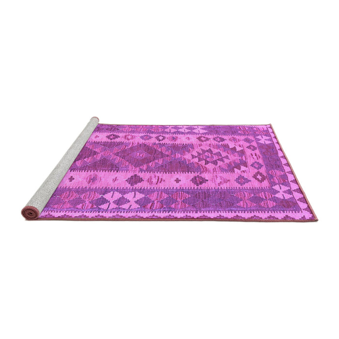Sideview of Machine Washable Persian Purple Traditional Area Rugs, wshtr1190pur