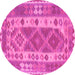 Round Persian Pink Traditional Rug, tr1190pnk